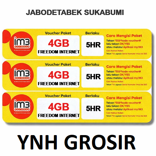 voucher indosat FREEDOM INTERNET 4GB 5HR JABODETABEK SUKABUMI